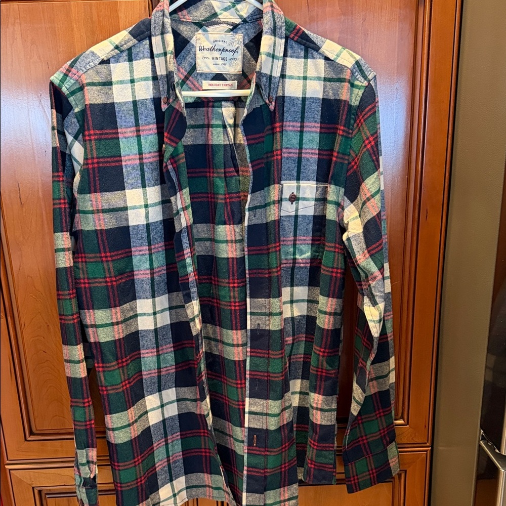 Original Weatherproof Men's Multicolor Plaid Button Down Shirt